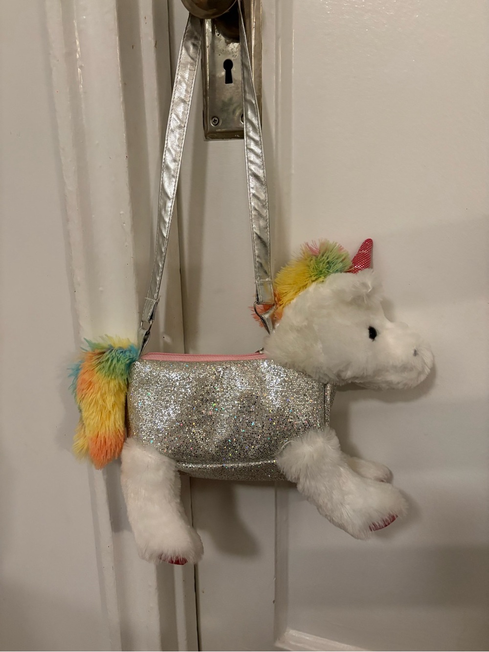 Silver Glitter Unicorn Purse for Kids